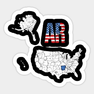 Vintage Arkansas USA Map & Flag Sticker